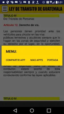 Ley de Tránsito Guatemala Actualizada android App screenshot 0